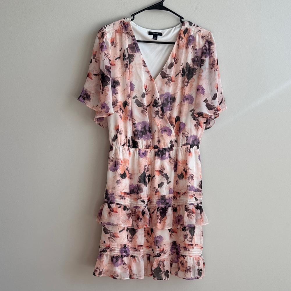 Simply Vera Vera Wang Pink and Purple Floral Mini Dress